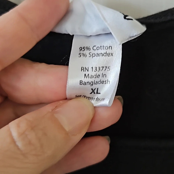 Oh! Mamma Black Cotton Side Ruching Maternity Tee XL - Picture 7 of 7